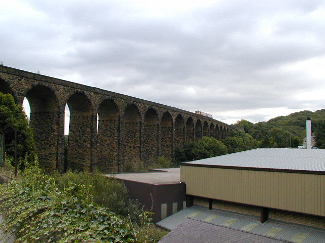 Gloomy view of Denby Dale viaduct
