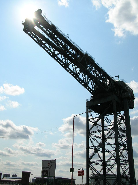 Clydeport crane basking in the Scottish sun
