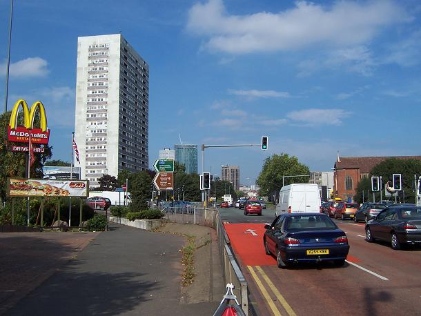 The Bristol Road arrives at the Middleway