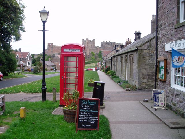 Red telephone box in Bamburgh