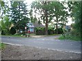 Junction of Green Lane (ahead) with Whitehill Lane (foreground) and Ockham Road North