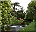 Weir on River Itchen at Brambridge House