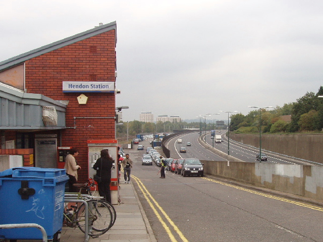 Hendon Station and the M1 Motorway