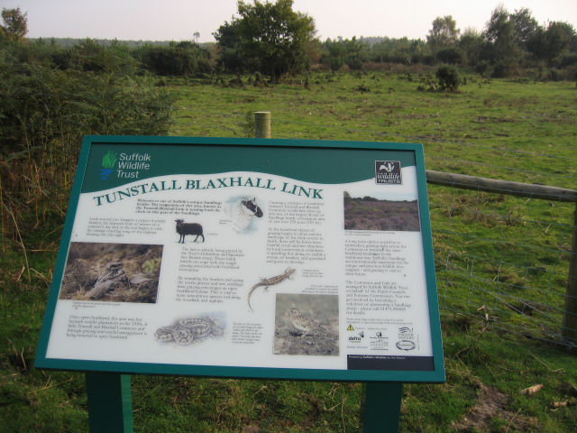 Sign describing the Suffolk Wildlife Trust's Conservation Area