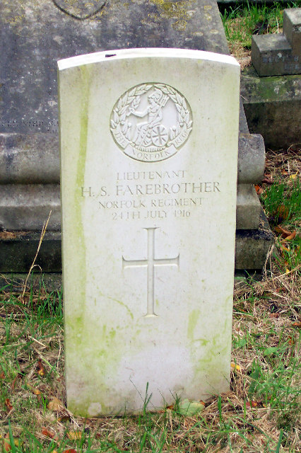 Gravestone - Lieutenant H.S.Farebrother