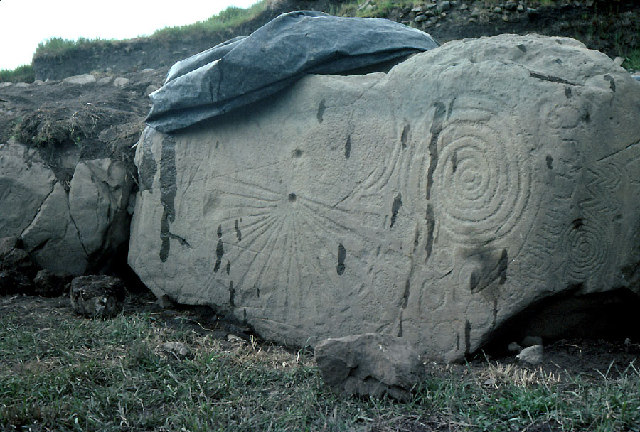 Knowth: just one of the carved megaliths.