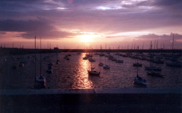 Dún Laoghaire harbour at sunset