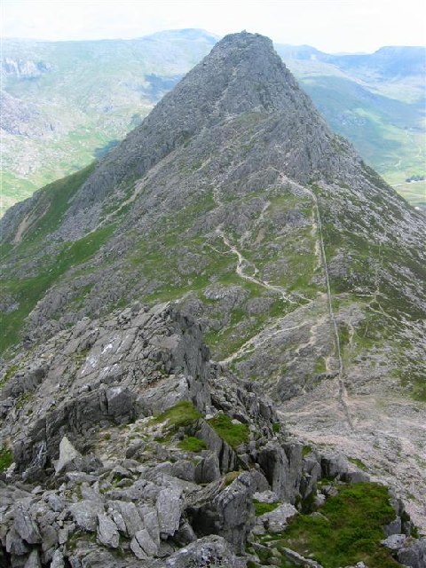 Bwlch Tryfan and Tryfan from Bristly Ridge