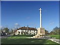 War Memorial with Sun Public House in background, Northaw