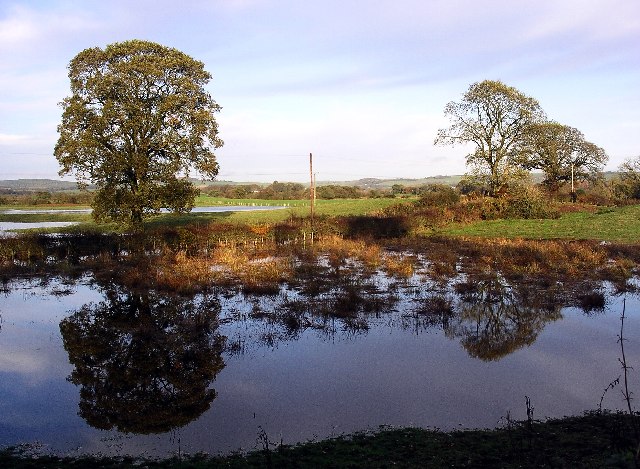 Reflections in flooded fields near Lochmaben