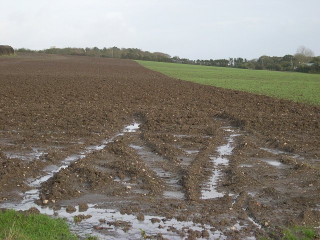 Ploughed field near Torpoint