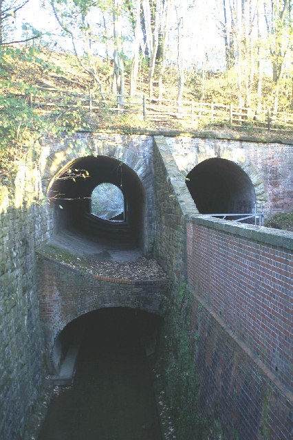 Tunnels beneath the Wigan-Manchester railway, leading to Borsdane Wood