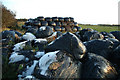 Frost covered silage bales