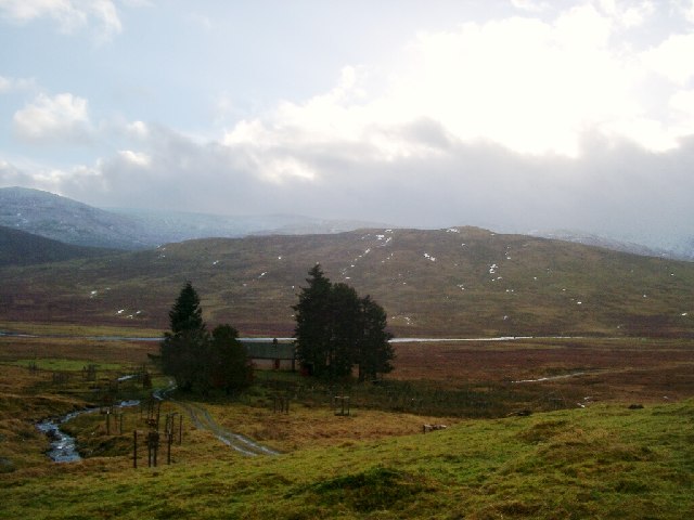 House at Melgarve with Meall Liath-Chloich behind