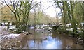 Footbridge over river Cennen west of Trapp