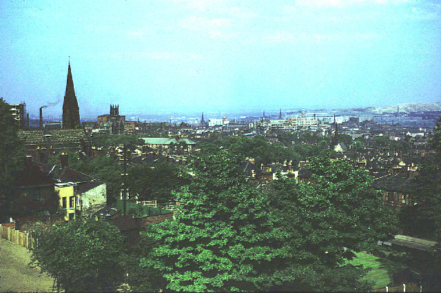 View over Sheffield in 1961.