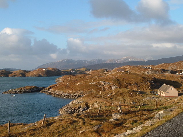 View from Scalpay, facing North West to the Harris hills