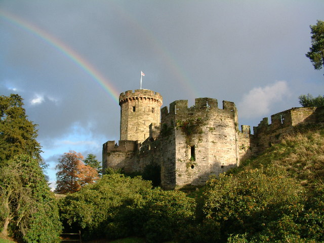 Warwick Castle with Rainbow