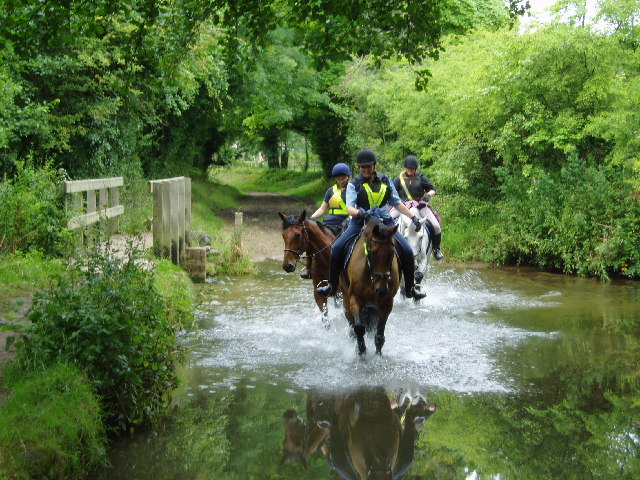 Riders ford the River Nar at West Acre