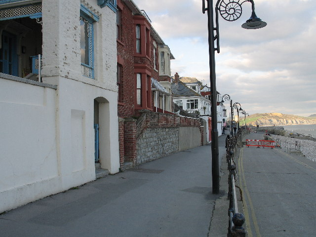 Lyme Regis downtown shoreline