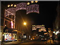 Christmas lights Argyle Street from Great Pulteney Street, Bath