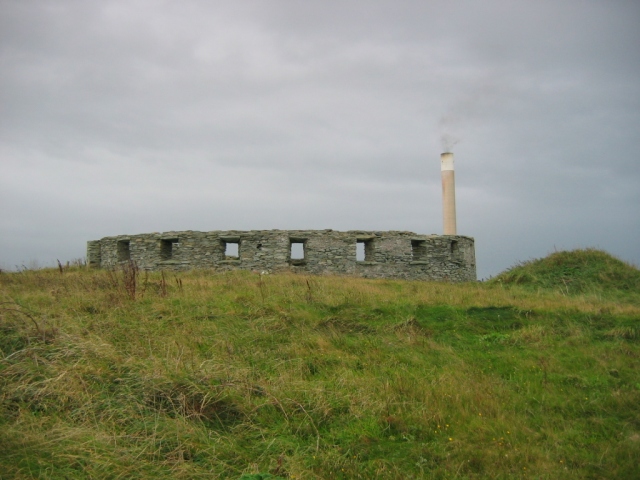 Battery with Anglesey Aluminium smelter chimney behind