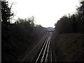 Railway line, Winchester, on Christmas Day