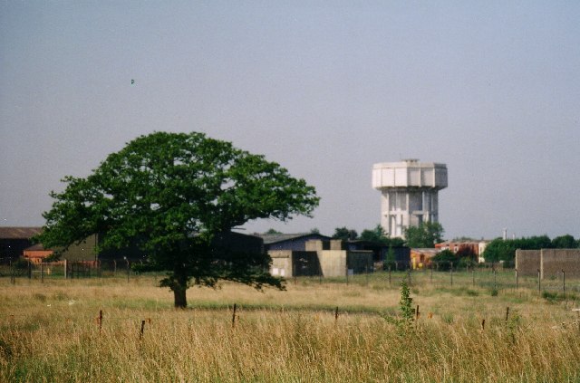 Nedging Tye water tower and part of RAF... © martin more cc-by-sa/2.0 ...