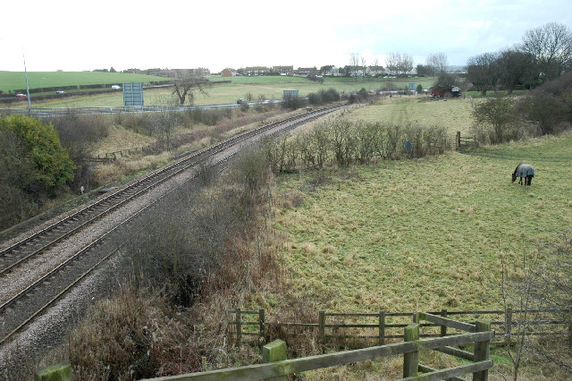 Looking towards Eastfield from railway bridge