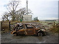 Burnt Out Car Beside Calderside Road