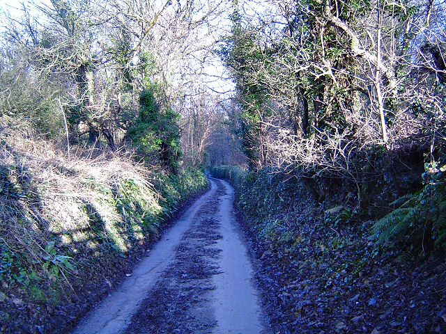 Lane leading to Pont Alun