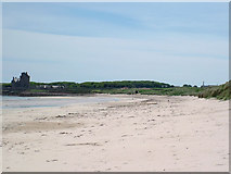 ND3455 : View along Ackergill Links beach to Ackergill Tower by NessabyRedWeb