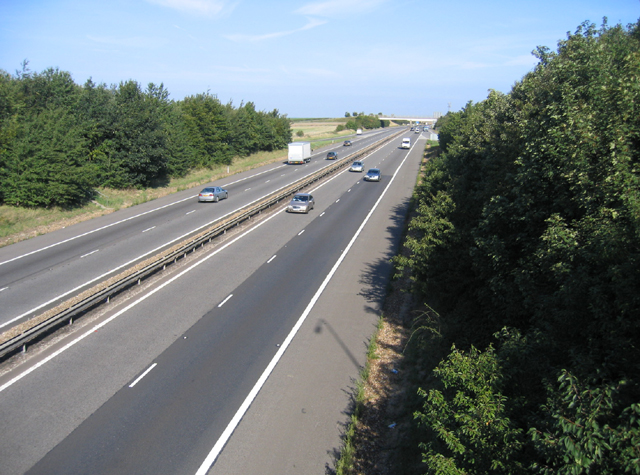 M11 from Junction 10, Duxford, Cambs © Rodney Burton :: Geograph ...