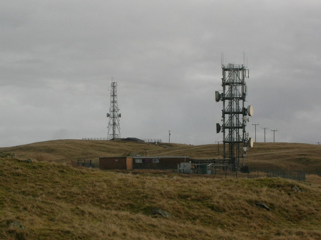 Communication masts on Whinfell Ridge