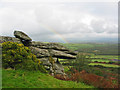 SX0661 : Rock and rainbow Helman Tor Cornwall by Clive Perrin
