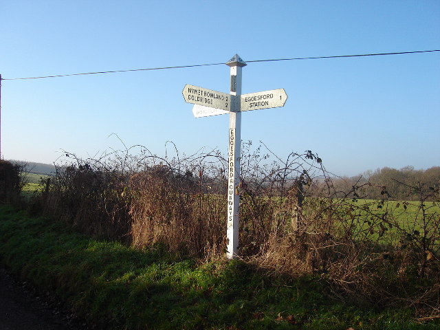 Sign post at Eggesford Fourways