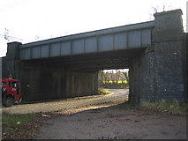 SP3395 : Railway bridge over Mancetter Road by John Winterbottom