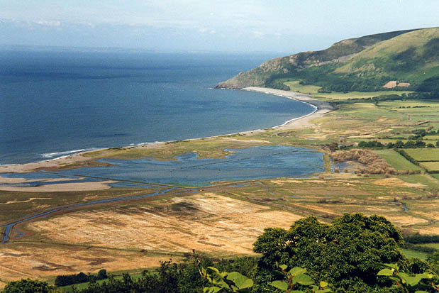 Porlock saltings at high tide, from the Toll Road