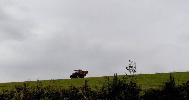 Tractor on hillside