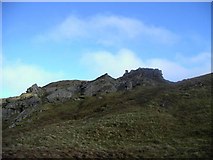 NS1399 : Rock formation on ridge to Carnach Mor, 14 Jan 06 by Graham Benny