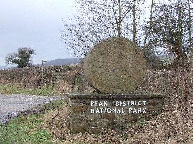 Peak District National Park boundary marker.