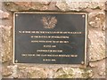 Plaque on memorial cairn