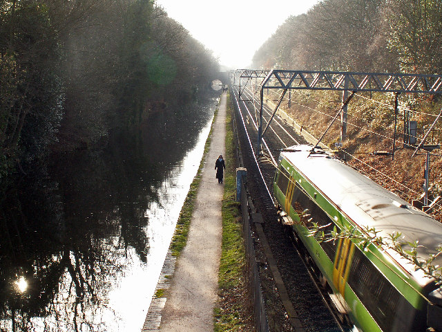 Birmingham & Worcester Canal and railway line