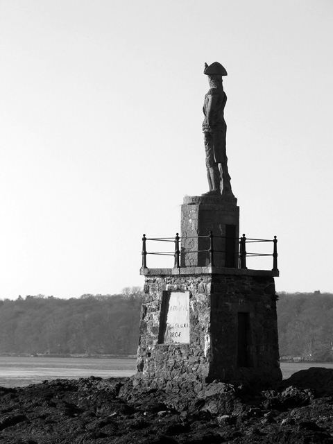 Lord Nelson's Statue on banks on Menai Straits