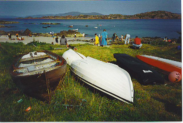 Iona, Rowing Boats by the Ferry terminal.