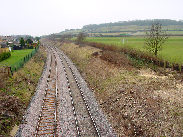Railway track, from Station Road, Henbury
