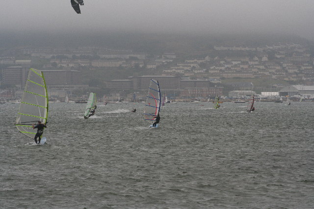 Windsurfers & Kitesurfers in Portland Harbour