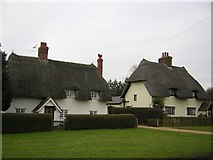 TL5428 : Essex thatched cottages. by John V Nicholls