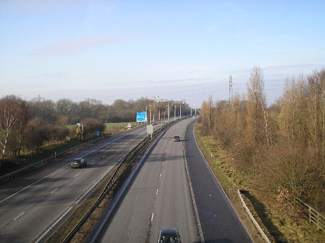 A1(M), looking North from Welham Green