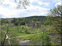 SE0754 : Bolton Abbey ruins from a height by David Benbennick